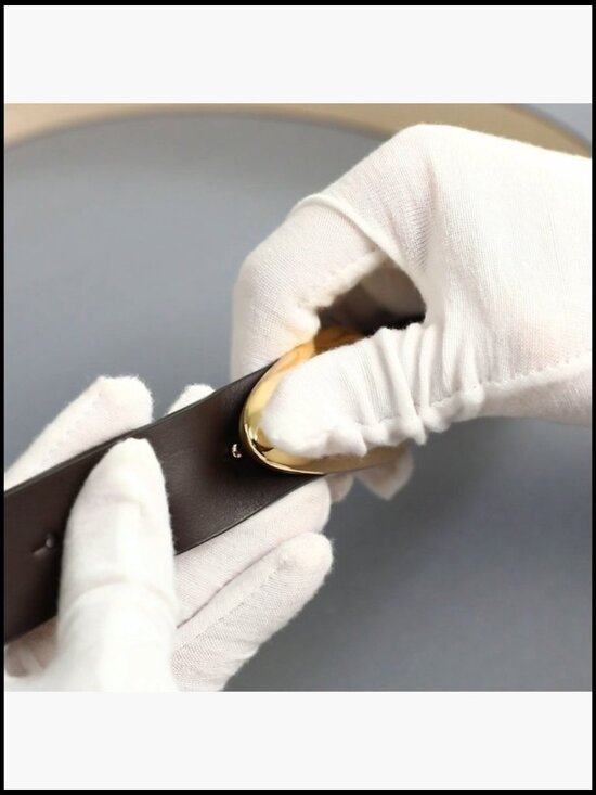 Faux Leather Belt with Gold Buckle for Jeans